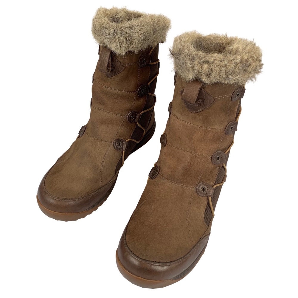 Teva Jordanelle Brown Waterproof Winter Boots Thinsulate Faux Fur Womens 10.5